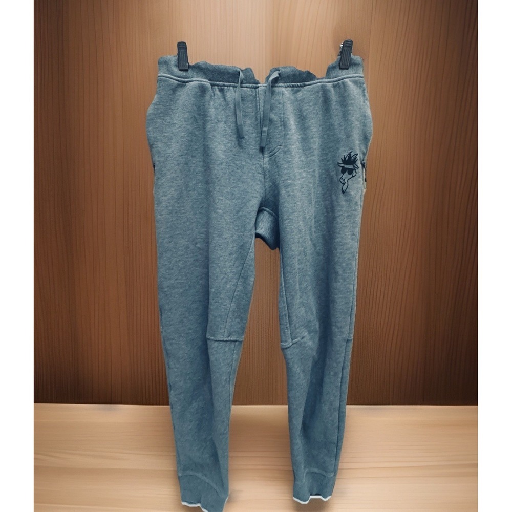 GOAT USA Jogger Sweatpants Gray Embroidered Logo Drawstring Pockets Youth XL